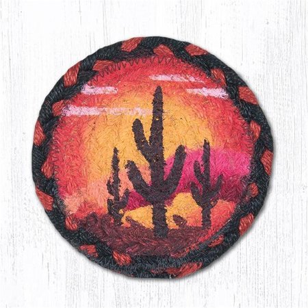 CAPITOL IMPORTING CO 5 in. Desert Sunset Individual Round Printed Coaster Rug 31-IC319DS
